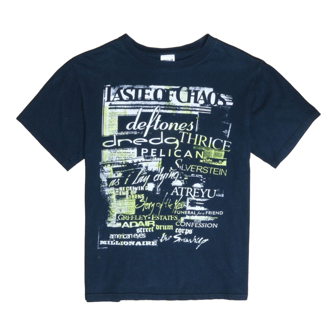 Vintage Taste Of Chaos Festival Tour T-Shirt Size Small Band Tee Deftones Dredg