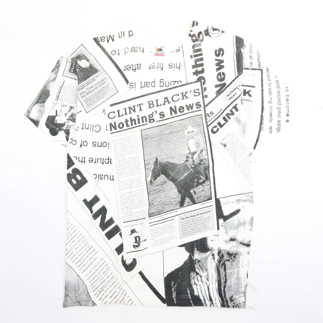 Vintage Clint Black's Nothing's News T-Shirt Size Large All Over Print 90s