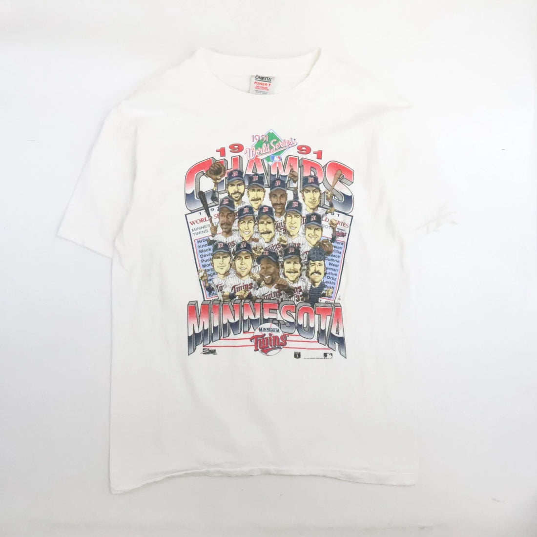 Vintage Minnesota Twins World Series Champs Caricature T-Shirt XL 1991 90s MLB