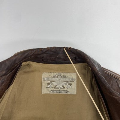 Vintage Banana Republic Leather Bomber Jacket Size Large Brown