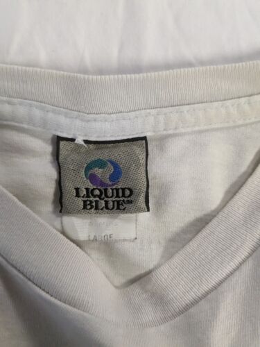 Vintage Led Zeppelin Liquid Blue Tie Dye T-Shirt Size Large Band Tee 2002