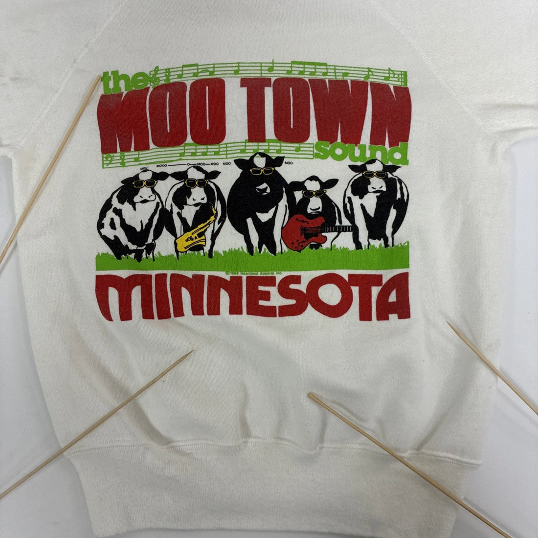 Vintage Moo Town Minnesota Cow Crewneck Sweatshirt Size Small 80s