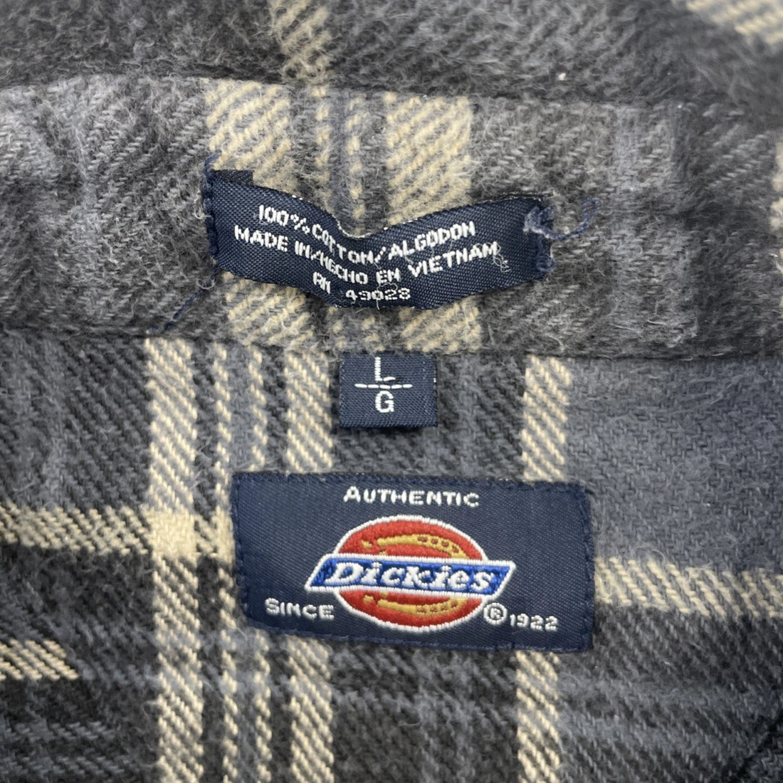Dickies Button Up Shirt Size Large Plaid