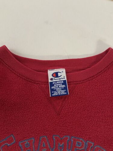 Vintage Champion Sweatshirt Crewneck Size XL Red Spell Out