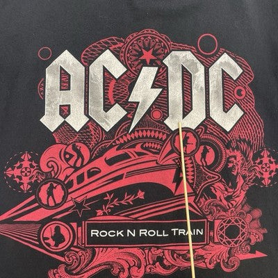 Vintage ACDC Rock And Roll Train Tour T-Shirt Size Medium 2009 Y2K Band Tee