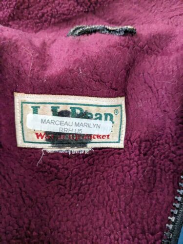 Vintage LL Bean Warm Up Bomber Jacket Size Medium Teal Fleece Lined