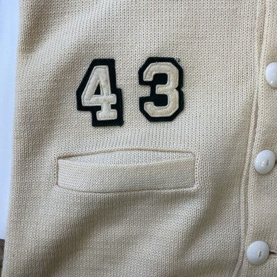 Vintage Bucky Warren Football Varsity Letterman Wool Cardigan Sweater Medium