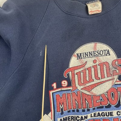 Vintage Minnesota Twins AL Champions Sweatshirt XL 1991 90s MLB