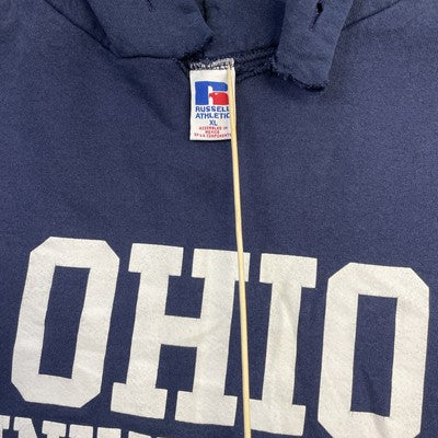 Vintage Ohio University Russell Athletic Sweatshirt Hoodie Size XL Blue