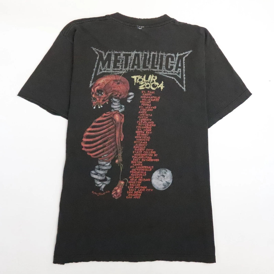 Vintage Metallica Madly In Anger Pushead 2004 T-Shirt Large Thrashed Distressed