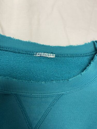 Vintage Champion Spell Out Sweatshirt Crewneck Size XL Teal Embroidered