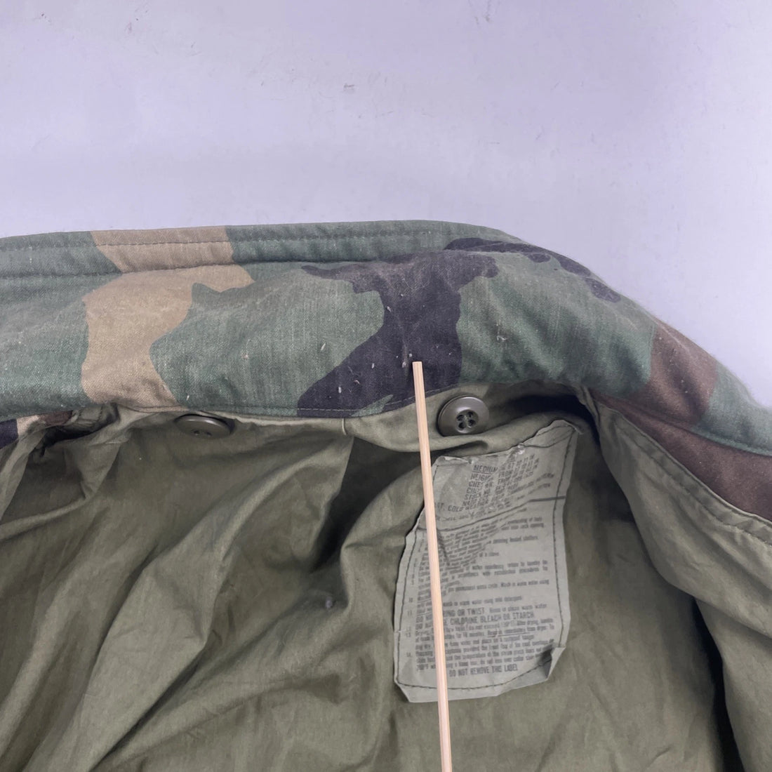 Vintage Military Army Cold Weather Camo Field Coat Jacket Size Medium
