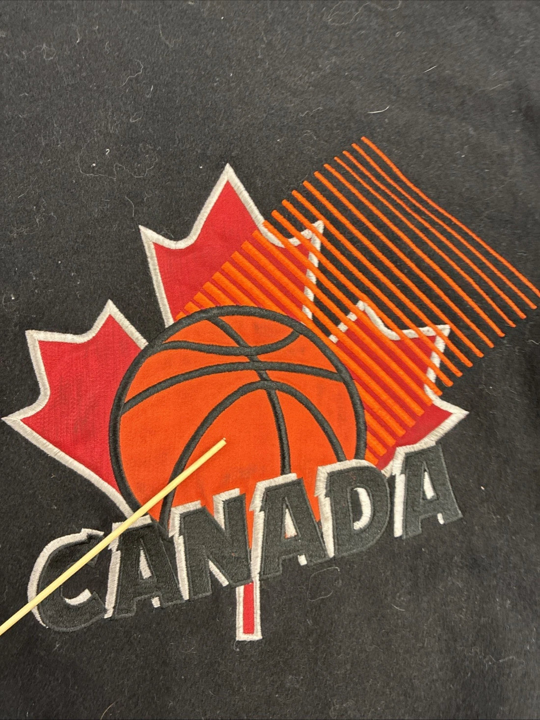 Vintage Basketball Canada Leather Wool Varsity Jacket Size Large