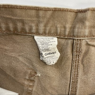 Vintage Carhartt Canvas Carpenter Work Pants Size 34 X 30 Brown
