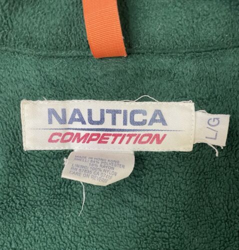 Vintage Nautica Competition Fleece Jacket Size Large Green