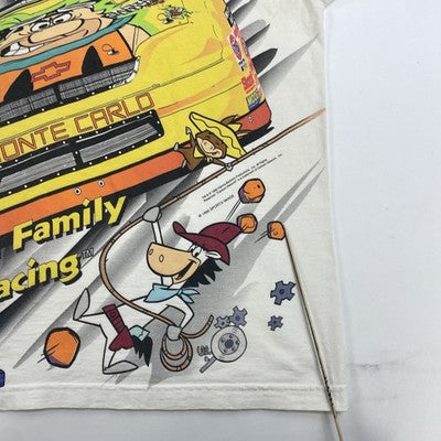 Vintage Flintstones Cartoon Network Wacky Racing T-Shirt XL All Over Print 1996