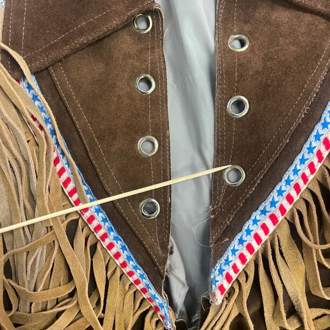 Vintage Cowboy Western Leather Suede Jacket Size Large Brown Fringe