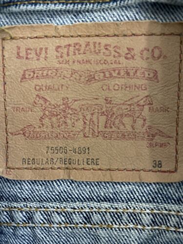 Vintage Levi Strauss & Co Denim Jean Trucker Jacket Size 38 Blue 75506 4891