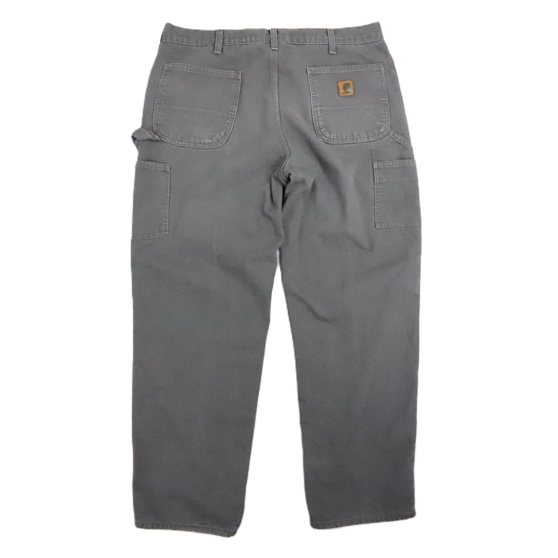 Vintage Carhartt Canvas Carpenter Work Pants Size 38 X 31 Gray Flannel Lined