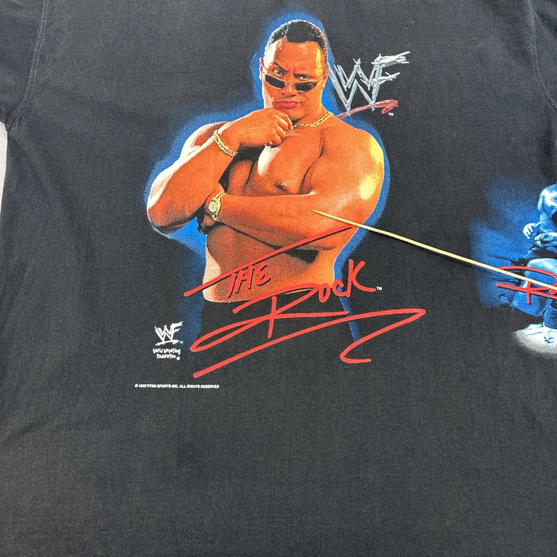 Vintage The Rock Wrestling T-Shirt Size XL 1999 90s WWF WWE