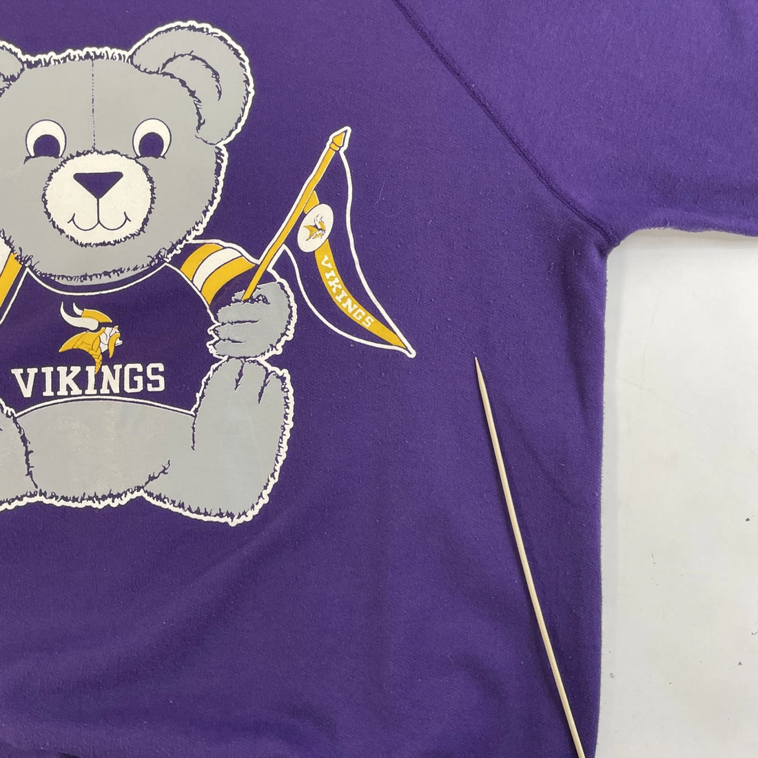 Vintage Minnesota Vikings Teddy Bear Sweatshirt Crewneck Size 2XL NFL