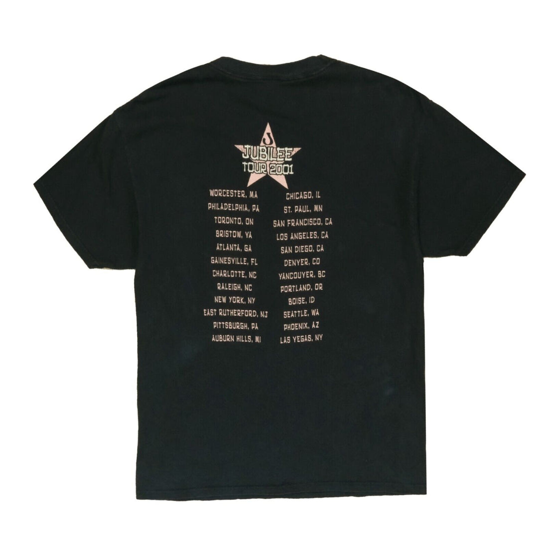 Vintage Janes Addiction Jubilee Tour T-Shirt Size Large Black Band Tee 2001 Y2K