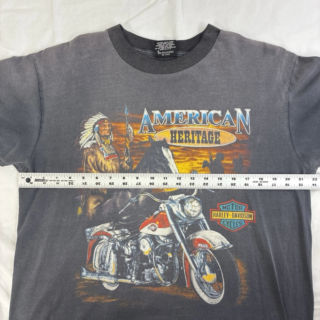 Vintage Harley Davidson Motorcycles American Heritage Native T-Shirt Large 90s