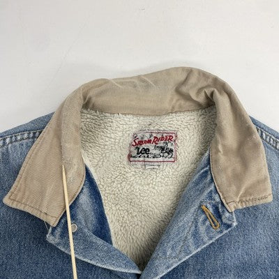 Lee Storm Rider Denim Trucker Jacket Size 48 Sherpa Lined
