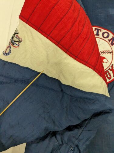 Vintage Boston Red Sox Starter Puffer Jacket Size Large Blue 1/2 Zip MLB