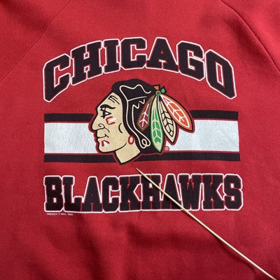 Vintage Chicago Blackhawks Sweatshirt Crewneck Size Large 1988 80s NHL