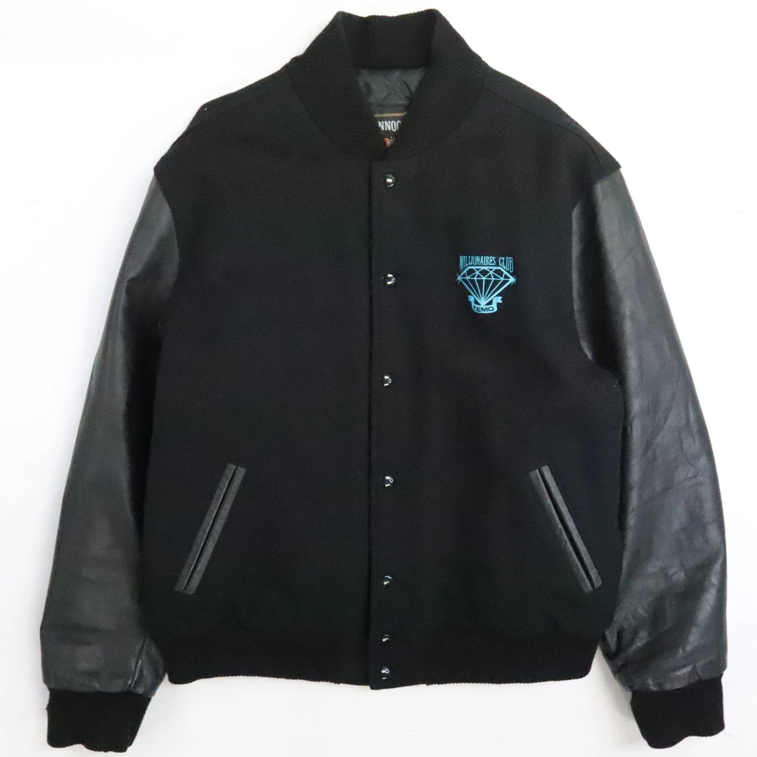 Vintage Team Temo Millionaires Club Leather Wool Varsity Jacket Size Large