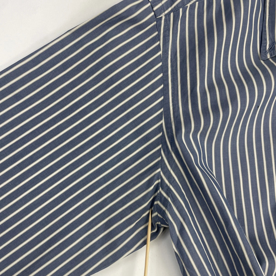 Lacoste Button Up Shirt Size 40 Blue Hickory Striped