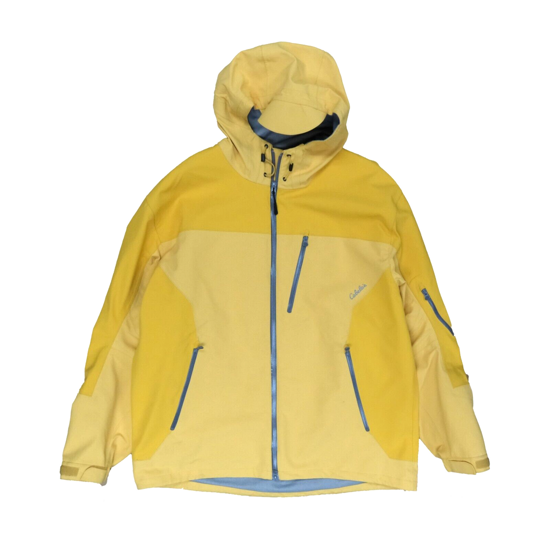 Vintage Cabelas Windbreaker Light Rain Jacket Size XL Yellow Dry Plus Throwback Vault