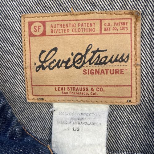 Vintage Levi Strauss & Co Signature Denim Trucker Jacket Size Large Blue