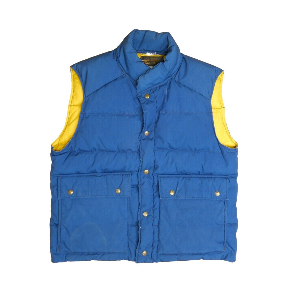 Vintage Eddie Bauer Puffer Vest Jacket Size Large Blue Insulated