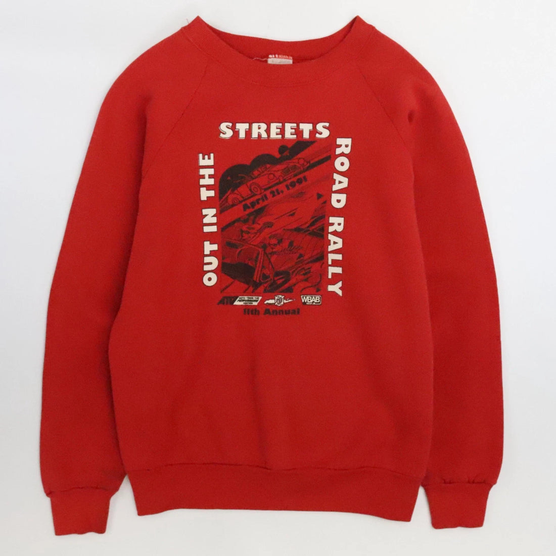 Vintage Out In The Streets Road Rally Crewneck Sweatshirt Size Large 1991 90s