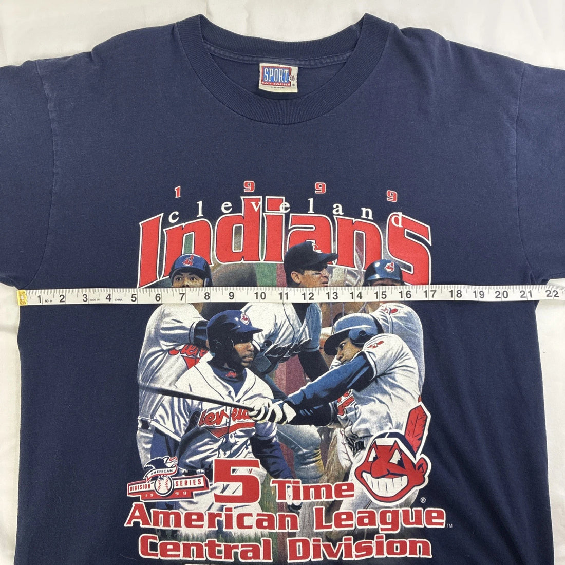 Vintage Cleveland Indians 5 Time AL Champs T-Shirt Size Large MLB
