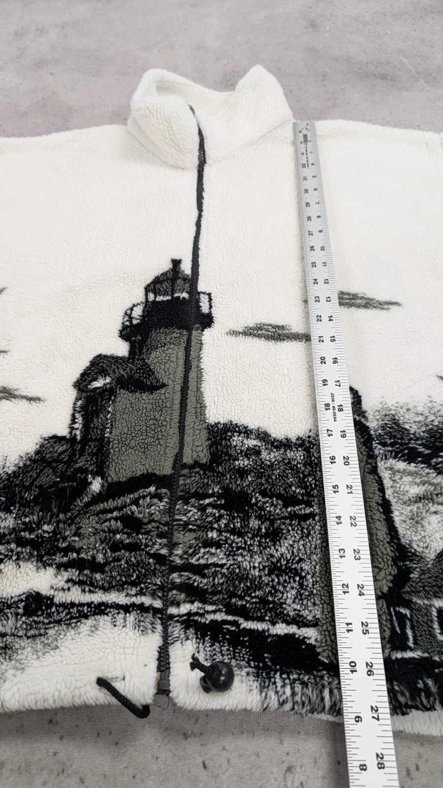 Vintage Lighthouse Fleece Jacket Size Medium