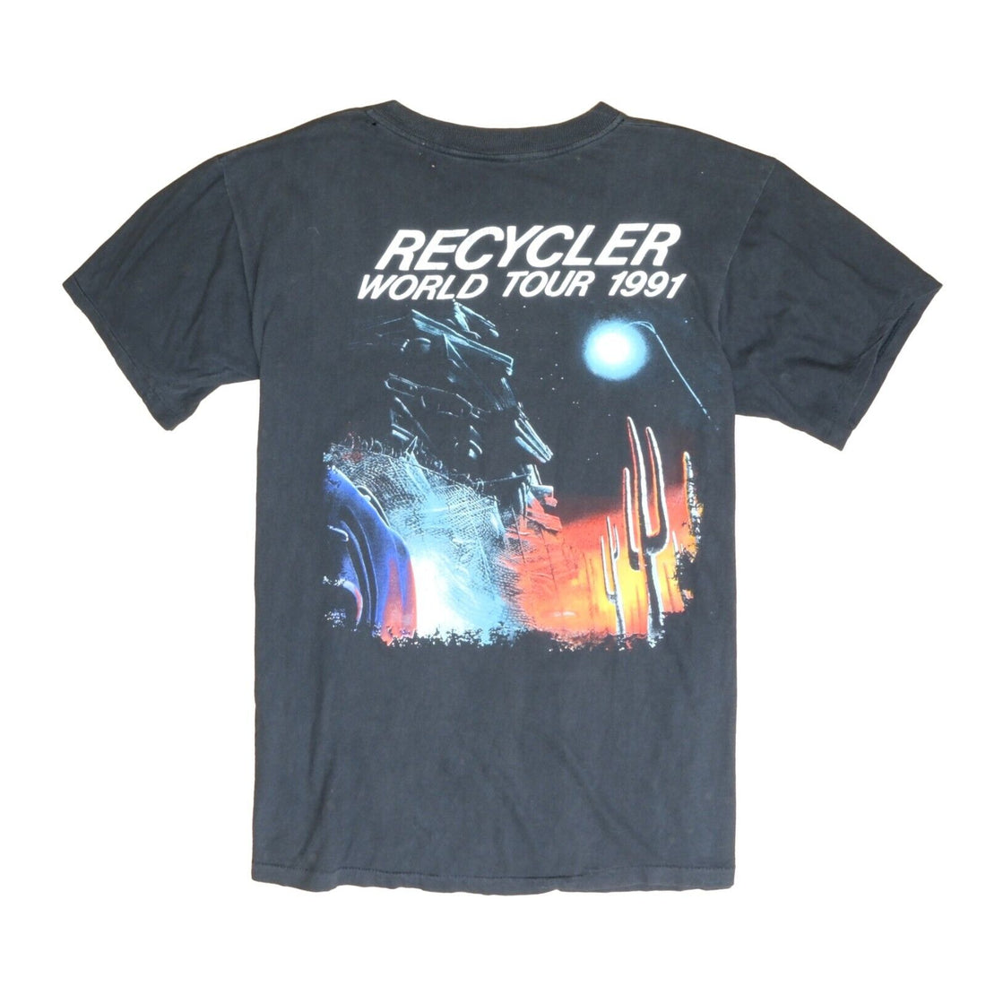 Vintage ZZ Top Recycler World Tour T-Shirt Size Large Black Band Tee 1991 90s