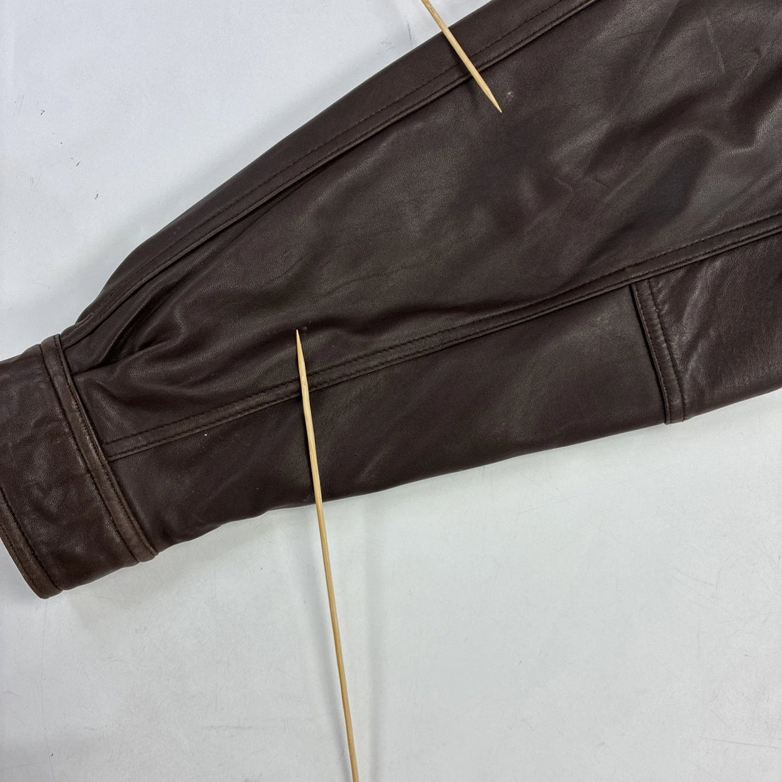 Croft & Barrow Leather Bomber Jacket Size Large Tall Brown