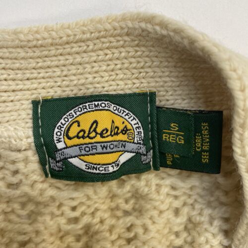 Vintage Cabela's Fisherman Cable Knit Cardigan Sweater Size Small