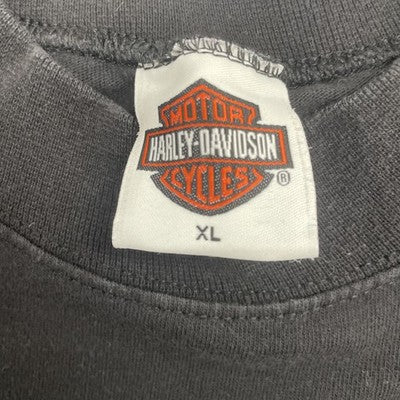 Vintage Harley Davidson Motorcycles Eagle Blue Flame Long Sleeve T-Shirt XL
