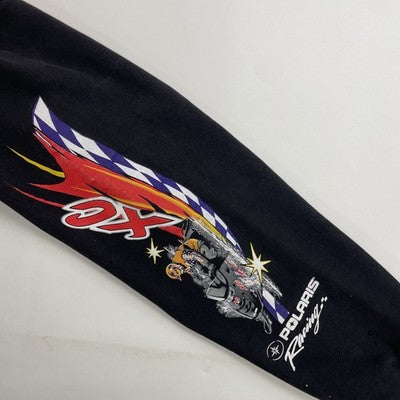 Vintage Polaris Racing XS Snowmobile Crewneck Sweatshirt Size Medium Black
