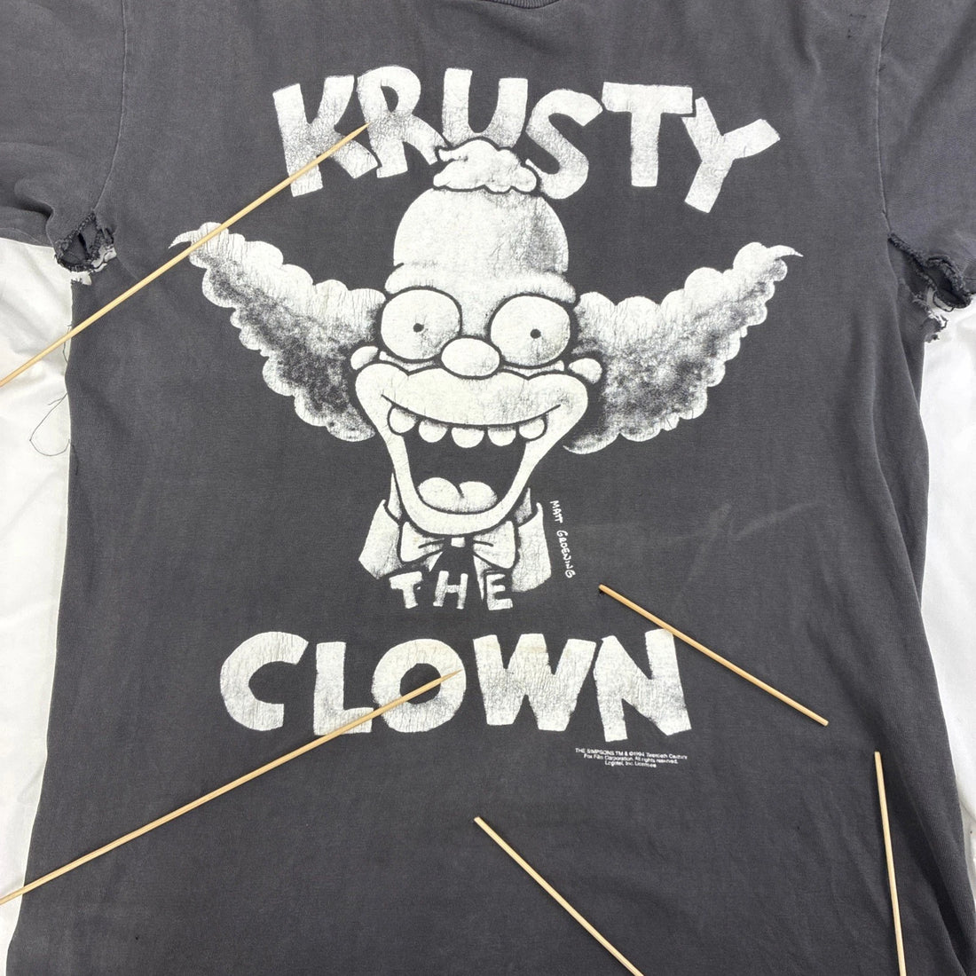 Vintage Krusty The Clown The Simpsons T-Shirt Size Large Distressed 1994 90s