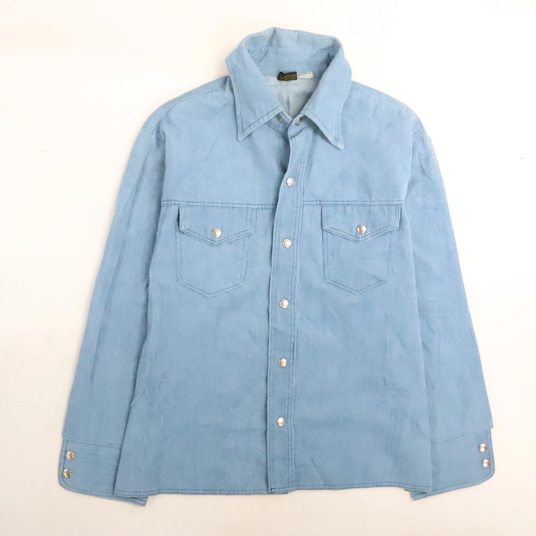 Vintage Big Yank Permanent Press Western Denim Shirt Size Large