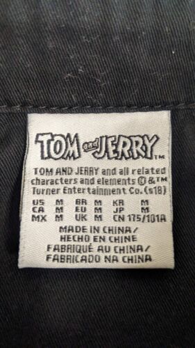 Tom & Jerry Button Up Short Sleeve Shirt Size Medium Black 2018