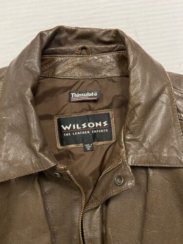 Vintage WIlsons Leather Bomber Jacket Size XL Brown