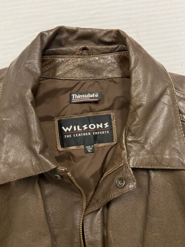 Vintage WIlsons Leather Bomber Jacket Size XL Brown Insulated