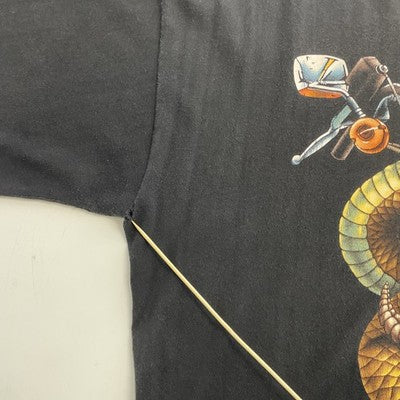 Vintage Rattlesnake Engine Harley Davidson 3D Emblem T-Shirt XL 1989 80s