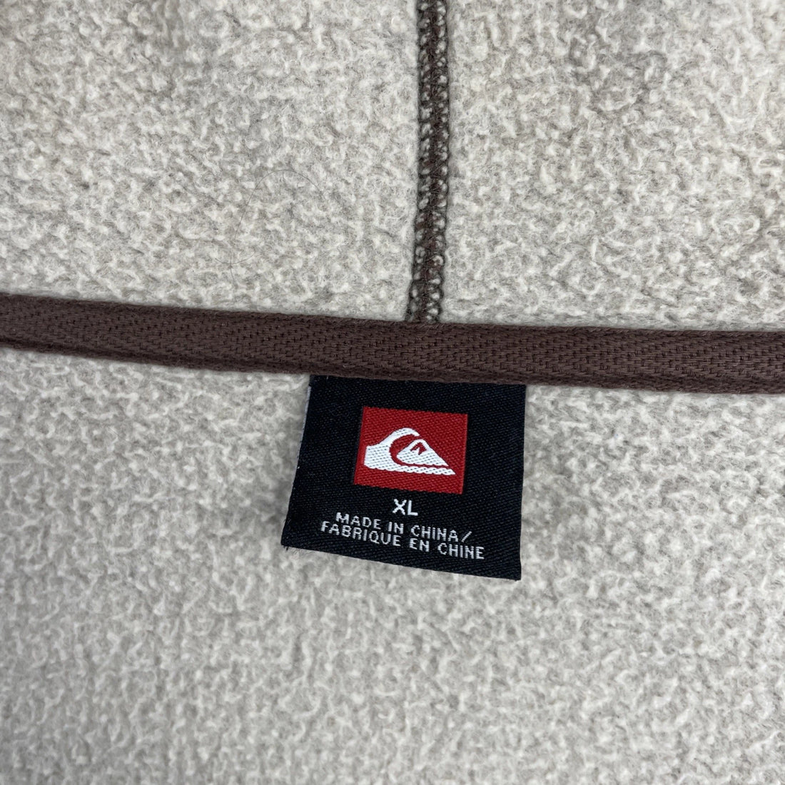 Vintage Quiksilver Full Zip Sweatshirt Hoodie Size XL Brown Y2K